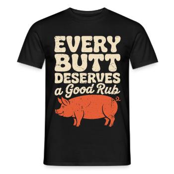 Funny BBQ Art for Men Women Grilling Meat  - Men's T-Shirt - black - Front - AI Model Male 178 light (178cm)