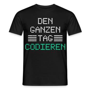 Ordinateur nerd CODANT TOUTE LA JOURNÉE DRÔLE - T-shirt homme - noir - Devant - AI Model Male 178 light (178cm)