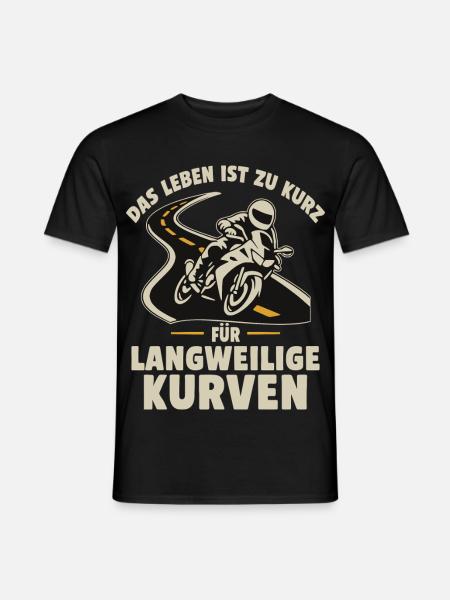 Das Leben ist zu kurz für langweilige Kurven - Männer T-Shirt - Schwarz