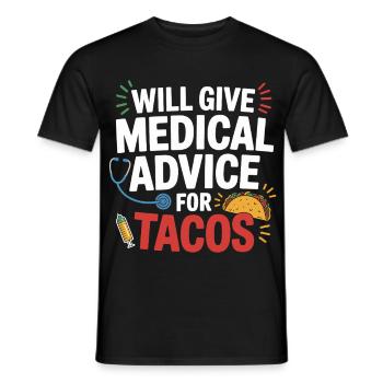 Conseils médicaux pour les tacos - T-shirt homme - noir - Devant - AI Model Male 178 light (178cm)