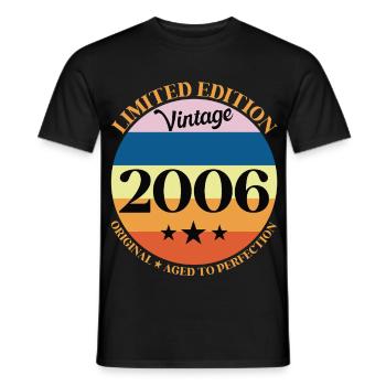 2006 Vintage Birthday Gift - Men's T-Shirt - black - Front - AI Model Male 178 light (178cm)