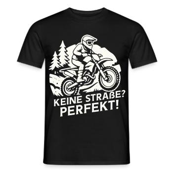 Moto tout-terrain – Pas de route ? Parfait - T-shirt homme - noir - Devant - AI Model Male 178 light (178cm)