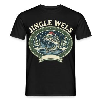 Waller Angeln Weihnachten - Das Lustige Geschenk! - Männer T-Shirt - Schwarz - Vorne - AI Model Male 178 light (178cm)