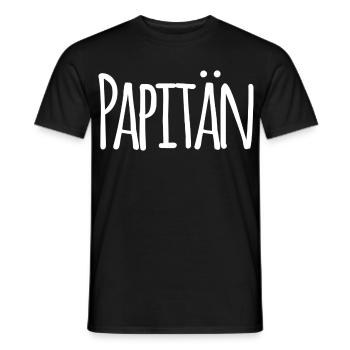 Papitän Funny Pun Capitaine Papa Ancre - T-shirt homme - noir - Devant - AI Model Male 178 light (178cm)