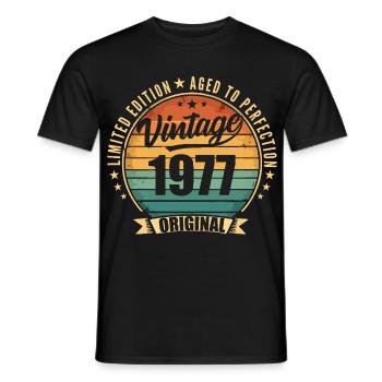 Limitierte Jubiläumsausgabe von 1977 - Männer T-Shirt - Schwarz - Vorne - AI Model Male 178 light (178cm)