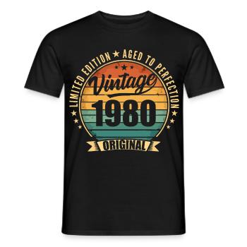 Limitierte Jubiläumsausgabe von 1980 - Männer T-Shirt - Schwarz - Vorne - AI Model Male 178 light (178cm)