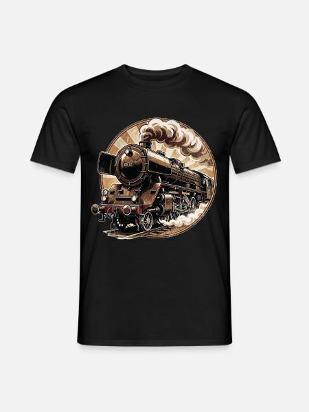 Vintage Dampflok Power - Männer T-Shirt - Schwarz