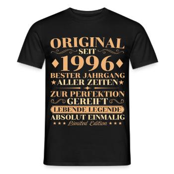 Original 1996 Jahrgang Geburtstag 30 Jahre - Männer T-Shirt - Schwarz - Vorne - AI Model Male 178 light (178cm)