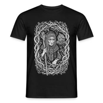Art populaire de la forêt slave de Baba Yaga - T-shirt homme - noir - Devant - AI Model Male 178 light (178cm)