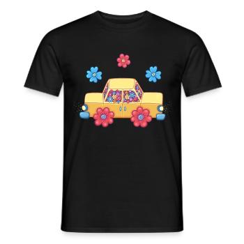 Floral Car - Men's T-Shirt - black - Front - AI Model Male 178 light (178cm)