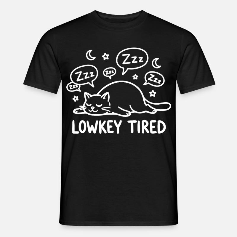 Lowkey Tired Sleeping Cat - Men's T-Shirt - black