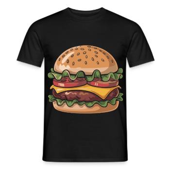 Dégustation de burgers frais - T-shirt homme - noir - Devant - AI Model Male 178 light (178cm)