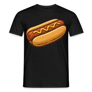 Hotdog Cartoon Illustration - Männer T-Shirt - Schwarz - Vorne - AI Model Male 178 light (178cm)