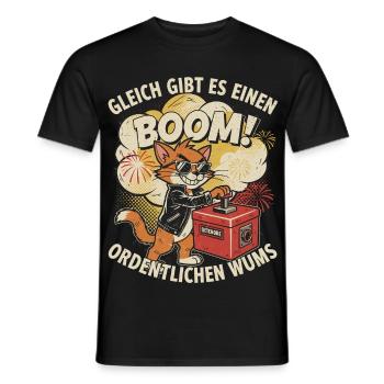 2026 Silvester Katze Lustiger Spruch Neujahr - Männer T-Shirt - Schwarz - Vorne - AI Model Male 178 light (178cm)