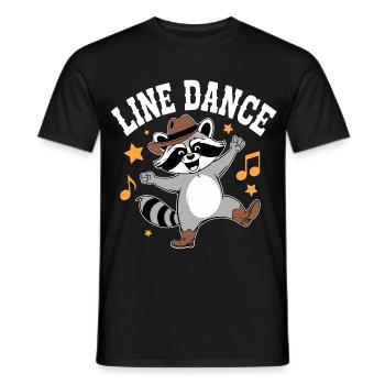 Line Dance Raccoon Groove - Men's T-Shirt - black - Front - AI Model Male 178 light (178cm)