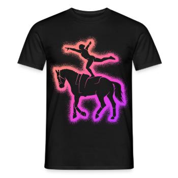 Cavalier de saut Chevaux Filles Femmes Volti - T-shirt homme - noir - Devant - AI Model Male 178 light (178cm)