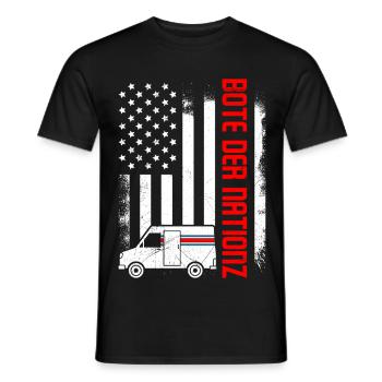 Briefträger BOTE DER NATIONZ Lustiges - Männer T-Shirt - Schwarz - Vorne - AI Model Male 178 light (178cm)