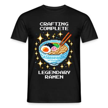 Fabrication terminée : Ramen légendaire - T-shirt homme - noir - Devant - AI Model Male 178 light (178cm)