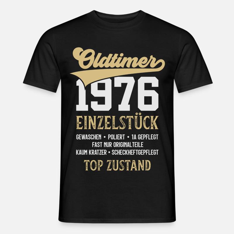 OLDTIMER 1976 EINZELSTÜCK 50. GEBURTSTAG - Männer T-Shirt - Schwarz