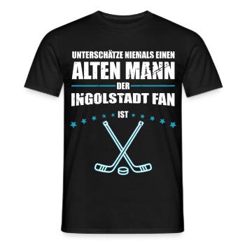 Alter Mann - Ingolstadt Eishockey Fan | Retro - Men's T-Shirt - black - Front - AI Model Male 178 light (178cm)