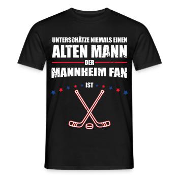 Alter Mann - Mannheim Eishockey Fan | Retro - Men's T-Shirt - black - Front - AI Model Male 178 light (178cm)