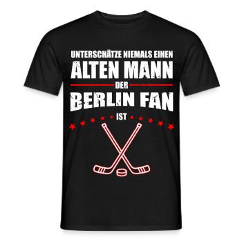 Alter Mann - Berlin Eishockey Fan | Retro - Men's T-Shirt - black - Front - AI Model Male 178 light (178cm)
