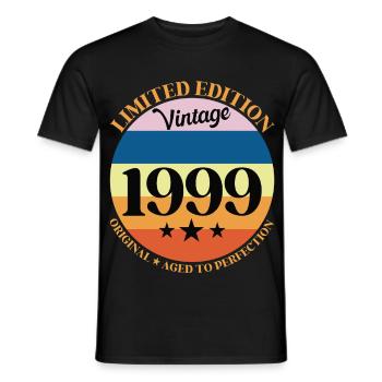 1999 Vintage Birthday Gift 99 Birthday - Men's T-Shirt - black - Front - AI Model Male 178 light (178cm)