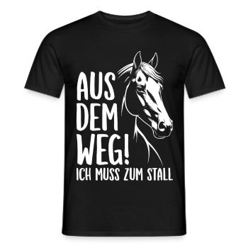 Reiten Reiterin Aus dem Weg Ich muss zum Stall - Männer T-Shirt - Schwarz - Vorne - AI Model Male 178 light (178cm)