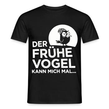 The early bird can me! - Men's T-Shirt - black - Front - AI Model Male 178 light (178cm)