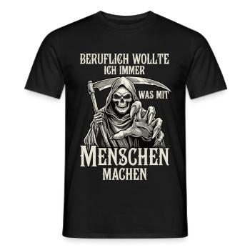 Professionnellement, quelque chose avec des gens... (Faucheuse) - T-shirt homme - noir - Devant - AI Model Male 178 light (178cm)