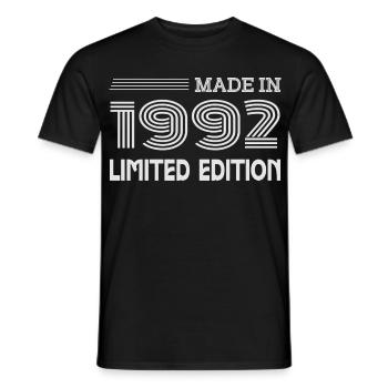 Original 1992 Vintage 1992 Retro Jubiläum 1992 - Männer T-Shirt - Schwarz - Vorne - AI Model Male 178 light (178cm)