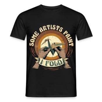 Origami Some Artists Paint I Fold - Men's T-Shirt - black - Front - AI Model Male 178 light (178cm)
