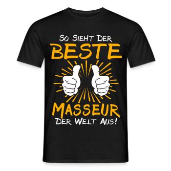 Masseur Geschenkidee - Männer T-Shirt - Schwarz - Vorne - AI Model Male 178 light (178cm)