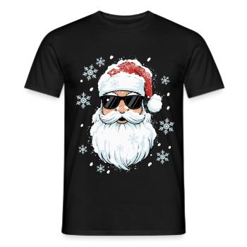 Cool Santa - Santa Claus with Sunglasses - Men's T-Shirt - black - Front - AI Model Male 178 light (178cm)