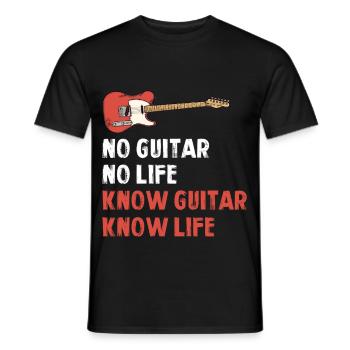Gitarre Ist Leben Spruch Grafik - Männer T-Shirt - Schwarz - Vorne - AI Model Male 178 light (178cm)