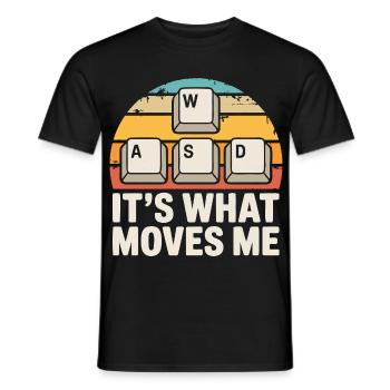 Motivation & Leidenschaft – Das bewegt mich Spruch - Männer T-Shirt - Schwarz - Vorne - AI Model Male 178 light (178cm)