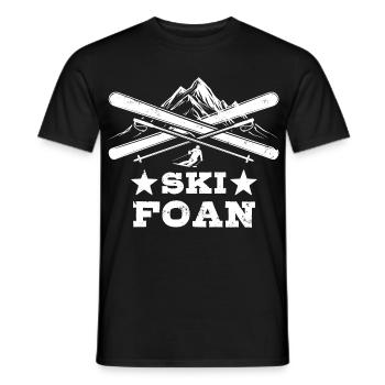 Ski foan | Après ski, sports d’hiver, forfaits ski - T-shirt homme - noir - Devant - AI Model Male 178 light (178cm)