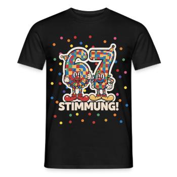 Costume de 67 Meme – Cadeau drôle de Carnaval - T-shirt homme - noir - Devant - AI Model Male 178 light (178cm)