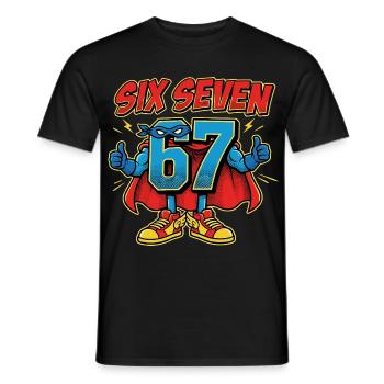 6-7 Meme 67 – Six Seven School Joke - Men's T-Shirt - black - Front - AI Model Male 178 light (178cm)