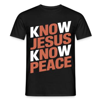 Know Jesus Know Peace - Männer T-Shirt - Schwarz - Vorne - AI Model Male 178 light (178cm)