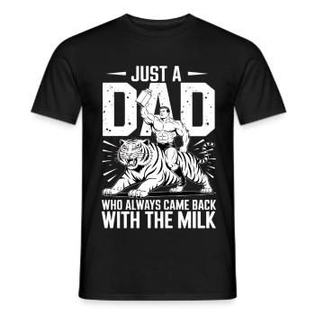 Milk Dad Tiger Hero - Men's T-Shirt - black - Front - AI Model Male 178 light (178cm)