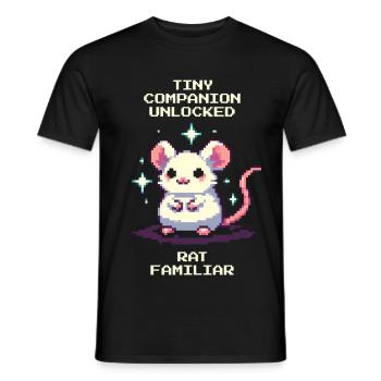 Kleiner Begleiter freigeschaltet | Ratte - Männer T-Shirt - Schwarz - Vorne - AI Model Male 178 light (178cm)
