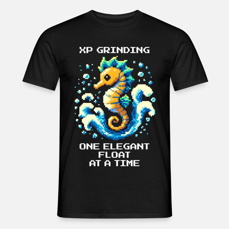 XP-Grind: float elegantly | Seahorse - Men’s T-shirt - black