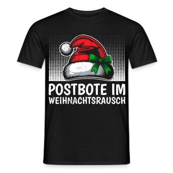 POSTBOTE IM WEIHNACHTSRAUSCH Lustiges - Männer T-Shirt - Schwarz - Vorne - AI Model Male 178 light (178cm)