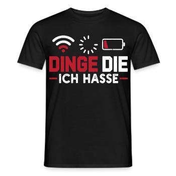 Nerd Computer DINGE DIE ICH HASSE LUSTIG - Männer T-Shirt - Schwarz - Vorne - AI Model Male 178 light (178cm)