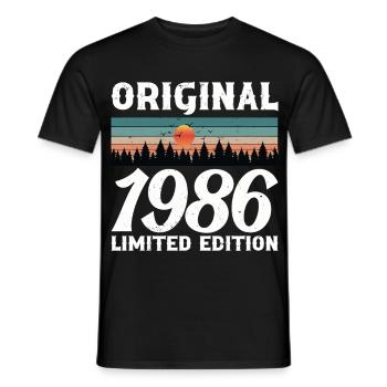Cadeau d'anniversaire 1986 Original Rétro Vintage - T-shirt homme - noir - Devant - AI Model Male 178 light (178cm)
