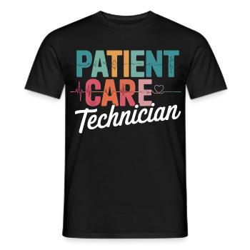 Patient Care Technician Design - Men's T-Shirt - black - Front - AI Model Male 178 light (178cm)