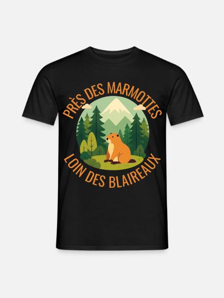 Alpine Marmot in the Forest - Men's T-Shirt - black