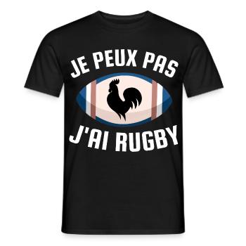Je peux pas j ai rugby - T-shirt homme - noir - Devant - AI Model Male 178 light (178cm)