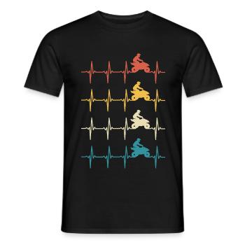 Quad Heartbeat Retro 4x4 ATV Quad Biker - Men's T-Shirt - black - Front - AI Model Male 178 light (178cm)